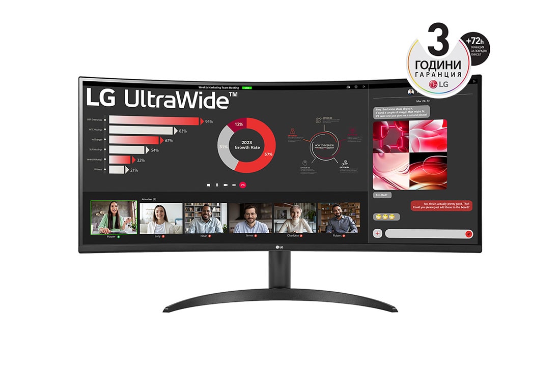 Buy 32 LG 32WR50QC-B LG 34 WQHD 100Hz VA 5ms 21:9 HDMI DP FREESYNC FSAFE HDR CURVED at low price from digiteq.com