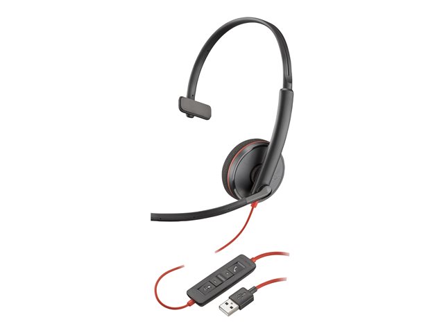 Buy HP Poly Blackwire 3325 Blackwire 3300 series headset on-ear wired active noise cancelling 3.5mm jack USB-A black Microsoft Teams at lowest price from Digiteq.com