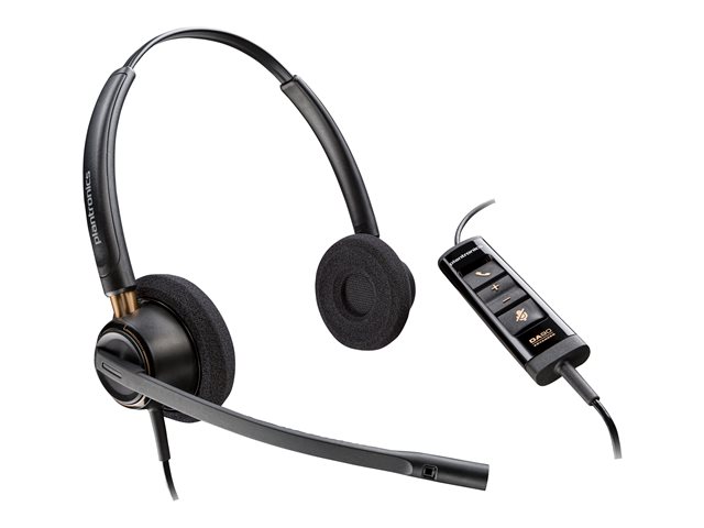 Buy HP Poly EncorePro 520 EncorePro 500 series headset on-ear wired active noise cancelling Quick Disconnect black UC certified at lowest price from Digiteq.com