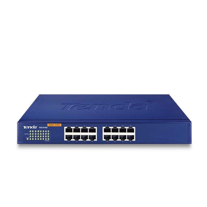 Buy SWITCH TENDA TEG1016D 16P GBIT TENDA SWITCH GBIT UNMANAGED 32GBPS 16 PORTS 6KV LIGHTNING PROTECTION at low price from digiteq.com